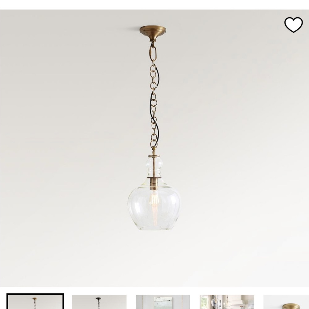 Pottery Barn Flynn Recycled Glass Pendant 12 in